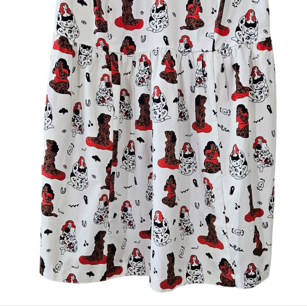 Cutting Shapes x Art Brat Comics The Send Nudes Plus Size Pin Up Dress NWT 18/20 - Picture 8 of 10